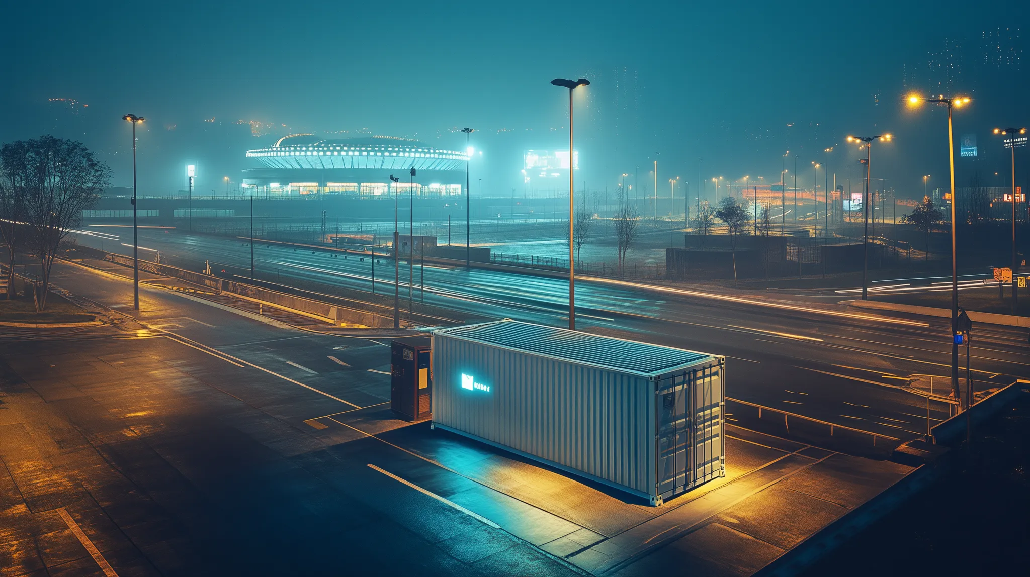 Technology 1 a large container on a road